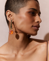 Hexa Crystal Earring - Orange Dawn