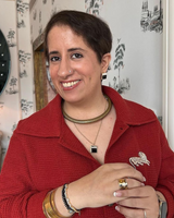 Guneet Monga in Fusion Crystal Earring - Black and White