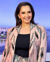 Sania Mirza in Radiance Dangler Earring - Red & Black