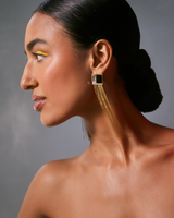 Fusion Tassel Earring - Black and White