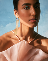 Fusion Tassel Earring - AB and White