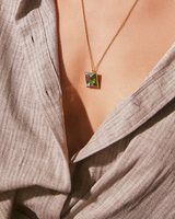 Fusion Crystal Necklace - Fern & White