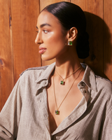 Fusion Crystal Necklace - Fern & White