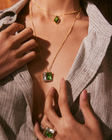 Fusion Crystal Necklace - Fern & White