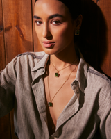 Fusion Crystal Necklace - Fern & White