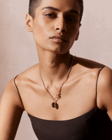 Capella Double crystal Necklace - Sepia