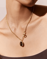Capella Double crystal Necklace - Sepia