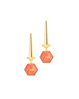 Hexa Crystal Earring - Orange Dawn
