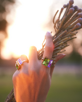 Fusion Crystal Ring - Fern & Lavender