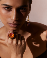 Hexa Crystal Ring - Orange Dawn