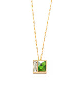 Fusion Crystal Necklace - Fern & White