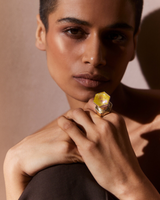Hexa Crystal Ring -  Sunrise Yellow