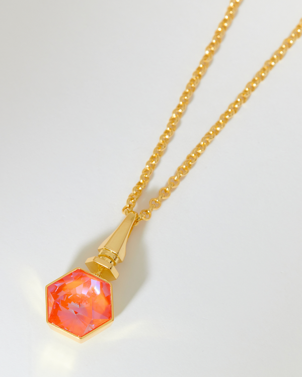 Hexa Crystal Necklace -  Orange Dawn