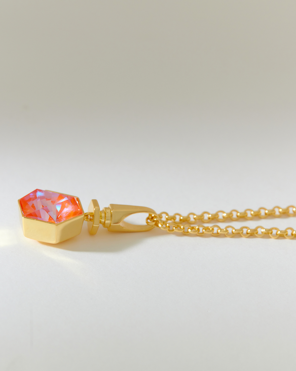 Hexa Crystal Necklace -  Orange Dawn