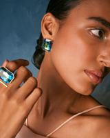 Radiance Cocktail Earring - Peacock Blue