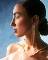 Fusion Tassel Earring - AB and White