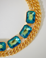 Radiance Cocktail Necklace - Peacock Blue