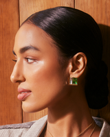 Fusion Crystal Earring - Fern & White