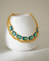 Radiance Cocktail Necklace - Peacock Blue