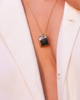 Fusion Crystal Necklace -  Black and White