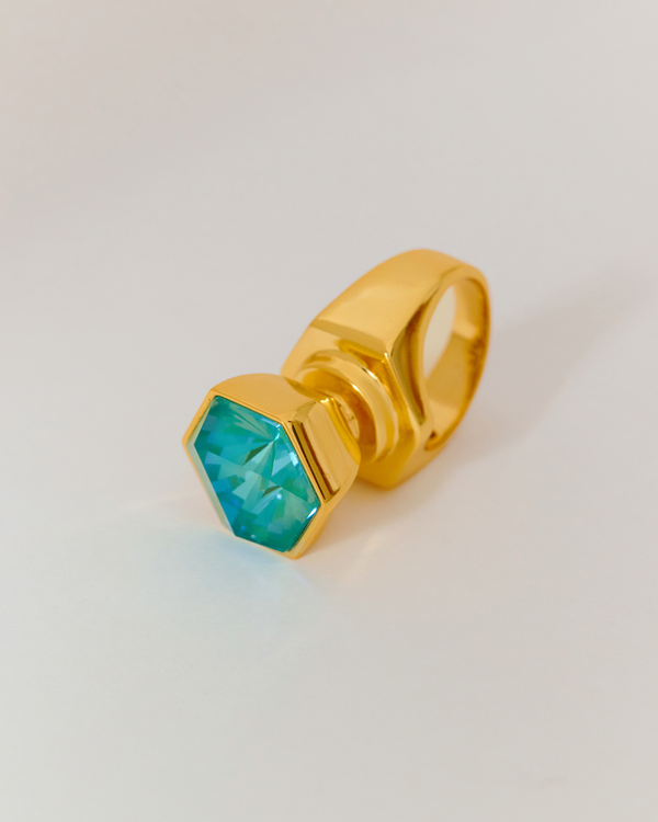 Hexa Crystal Ring -  Ocean Waves