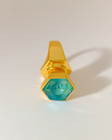Hexa Crystal Ring -  Orange Dawn