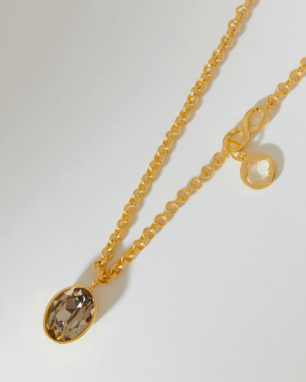 Capella Double crystal Necklace - Sepia