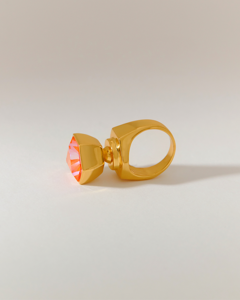 Hexa Crystal Ring -  Sunrise Yellow