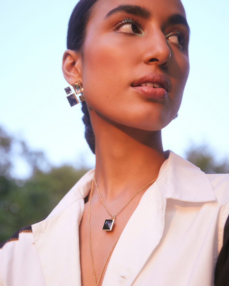 Sirius Crystal Necklace -  Black