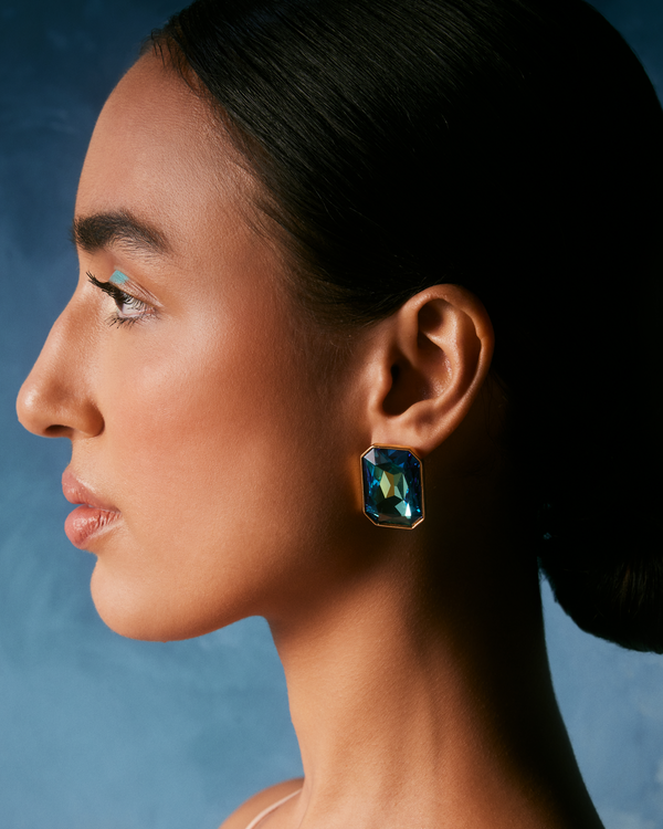 Radiance Cocktail Earring - Peacock Blue