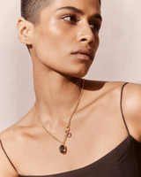 Capella Double crystal Necklace - Sepia