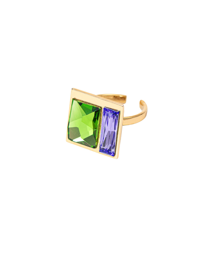 Fusion Crystal Ring - Black and White