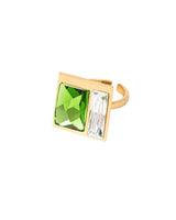 Fusion Crystal Ring - Fern & White