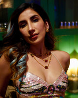 Parul Gulati in Elysian Crystal Necklace - Multicolour (L)