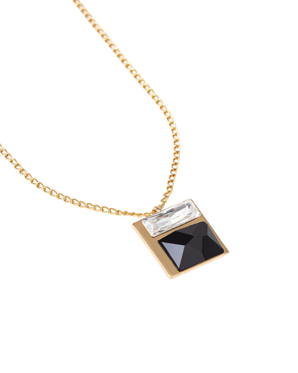 Fusion Crystal Necklace -  Black and White