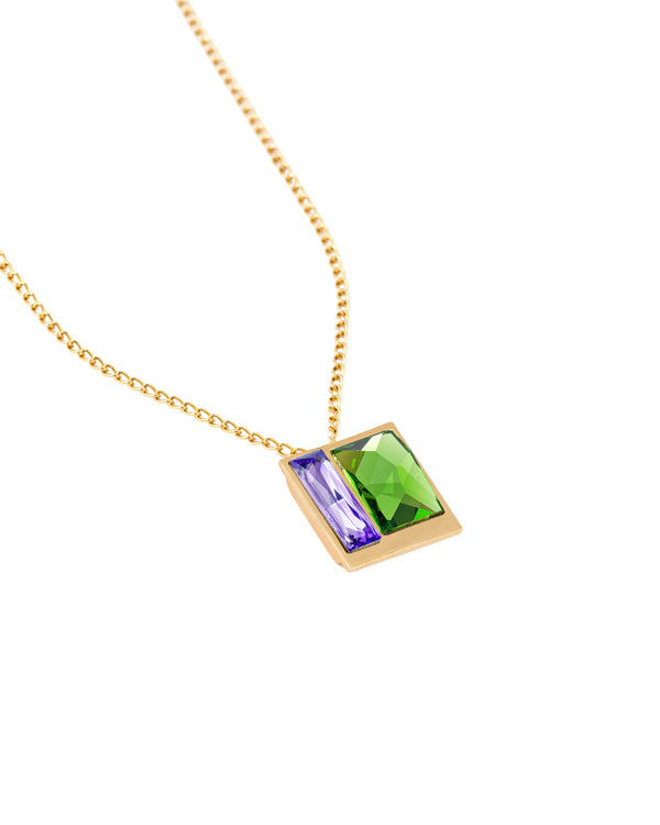 Fusion Crystal Necklace -  Fern & Lavender