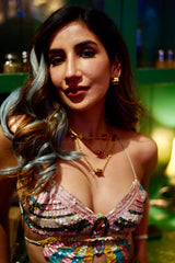 Parul Gulati in Elysian Crystal Necklace - Multicolour (L)