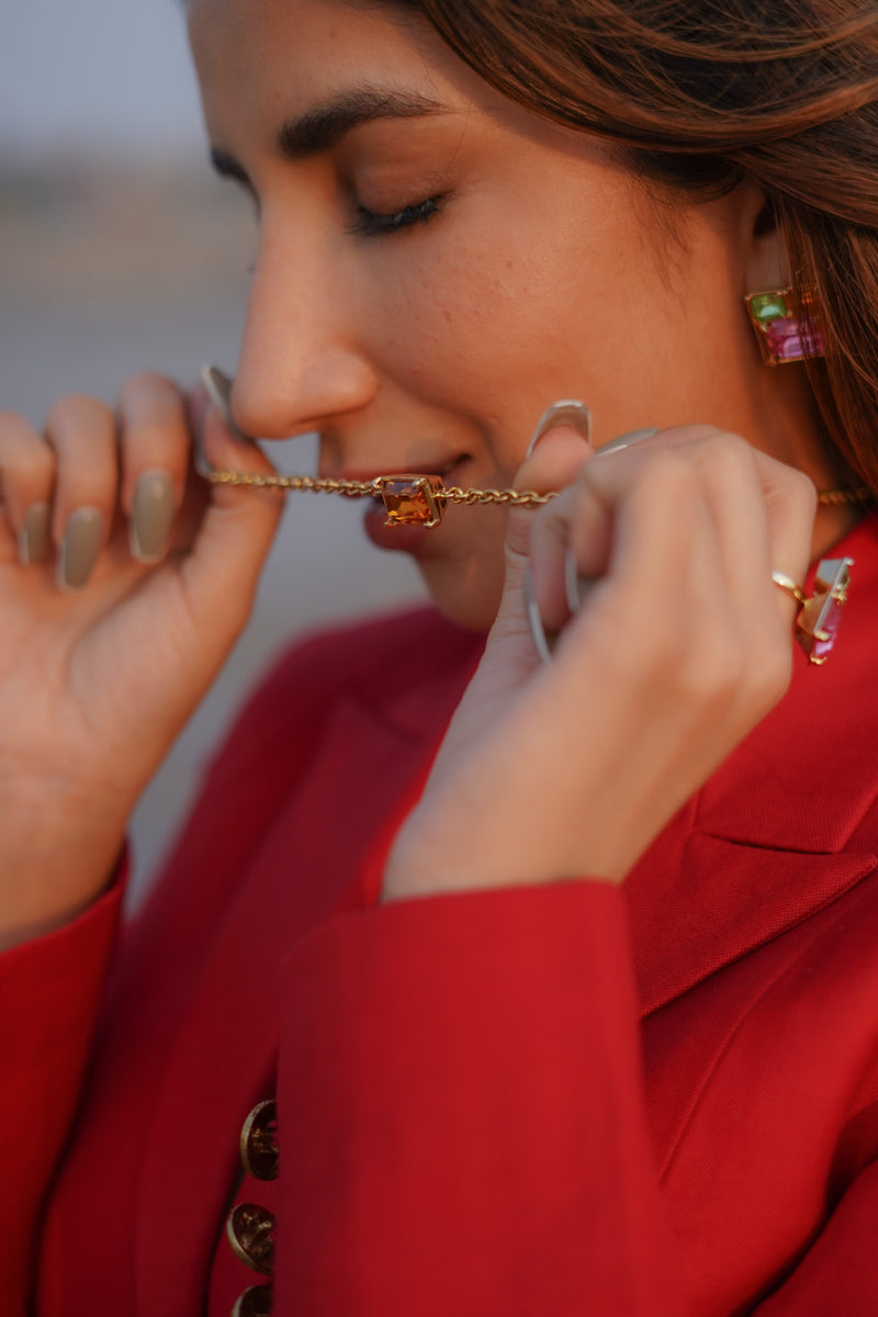 Parul Gulati in Elysian Crystal Necklace - Multicolour (S)