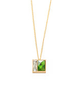 Fusion Crystal Necklace -  Fern & White